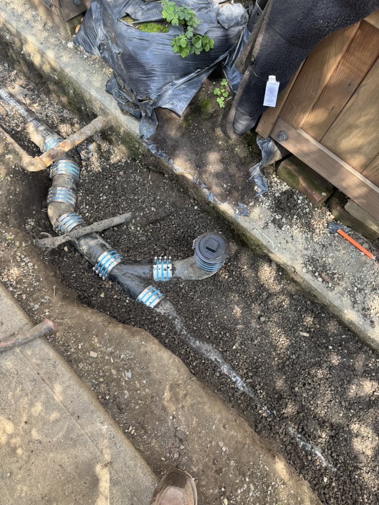Trenchless sewer line replacement fittings installed underground by 5Star Plumbing Plus in Dubuque, IA