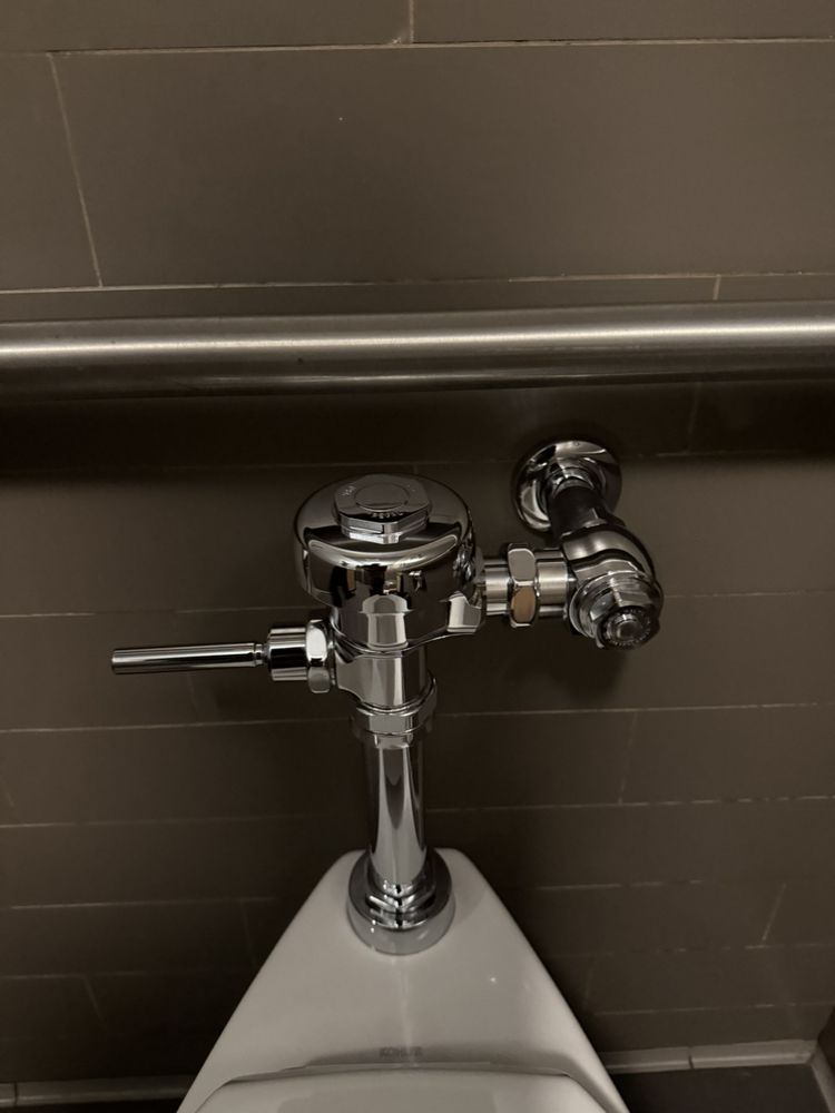 Commercial urinal flush valve and stop valve repaired by 5Star Plumbing Plus